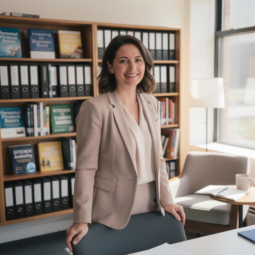 Egy nő boldogan nézi a költségvetési alkalmazást a telefonján.